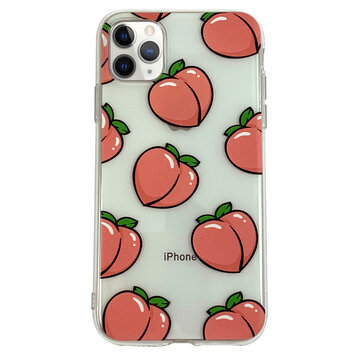 Pfirsiche Kompatibel mit iPhone 11 Pro TPU Hülle - Transparent Pink Flexibel Pfirsiche Kompatibel mit iPhone 11 Pro TPU Hülle - Transparent Pink Flexibel