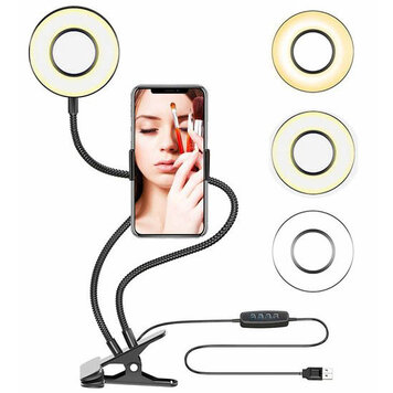 2-in-1-Telefonhalter mit Selfie-Ring - Streaming-Make-up-Fotografie 2-in-1-Telefonhalter mit Selfie-Ring - Streaming-Make-up-Fotografie