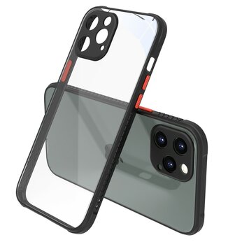 Klare Kunststoffhülle Kompatibel mit iPhone 12 Pro Max - transparent mit schwarz Klare Kunststoffhülle Kompatibel mit iPhone 12 Pro Max - transparent mit schwarz