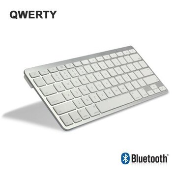 Weisse Bluetooth-Tastatur, kabellose Tastatur QWERTY