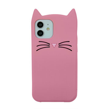 Niedliche Katzen-Silikonhülle Kompatibel mit iPhone 12 mini - rosa Niedliche Katzen-Silikonhülle Kompatibel mit iPhone 12 mini - rosa
