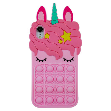 Unicorn Pop Fidget Bubble Silikon-Einhornhülle Kompatibel mit iPhone XR - rosa Unicorn Pop Fidget Bubble Silikon-Einhornhülle Kompatibel mit iPhone XR - rosa