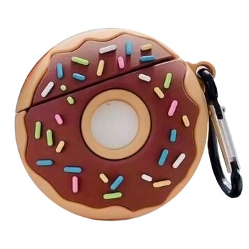 Donut-Silikon-Donut-Dekorationshülle, Kompatibel mit AirPods 1 und 2 - braun