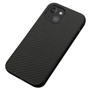 Carbon TPU Carbonfaser Hülle Kompatibel mit iPhone 13 mini - Schwarz
