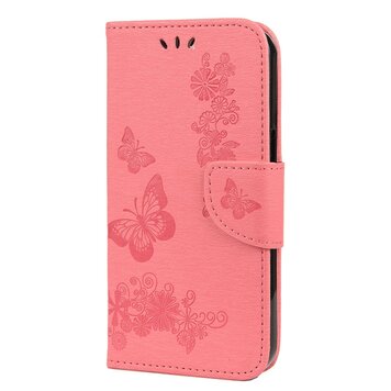 Wallet Bookcase Kunstleder Schmetterlinge und Blumen Hülle Kompatibel mit iPhone 13 - rosa Wallet Bookcase Kunstleder Schmetterlinge und Blumen Hülle Kompatibel mit iPhone 13 - rosa