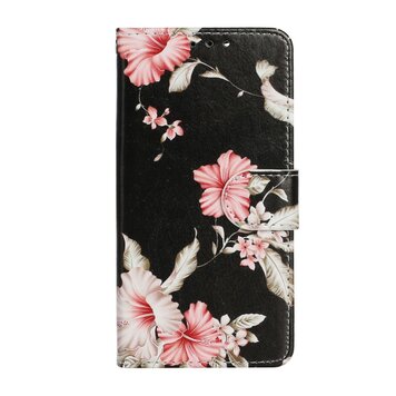 Wallet Bookcase Kunstleder-Blumenhülle Kompatibel mit iPhone 13 Pro Max - Schwarz Wallet Bookcase Kunstleder-Blumenhülle Kompatibel mit iPhone 13 Pro Max - Schwarz