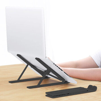 Klappbarer Laptopständer, in 7 Positionen verstellbar. Laptophalter - Schwarz Klappbarer Laptopständer, in 7 Positionen verstellbar. Laptophalter - Schwarz