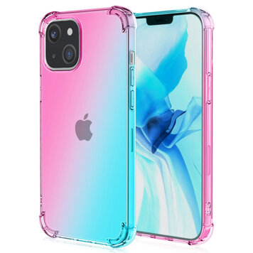Farbverlaufs-TPU-Hülle Kompatibel mit iPhone 14 Plus - Rosa und Grün Farbverlaufs-TPU-Hülle Kompatibel mit iPhone 14 Plus - Rosa und Grün