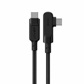 Acefast USB-C Laptop-Ladekabel 100 W PD 2 Meter mit rechtem Winkel - Schwarz Acefast USB-C Laptop-Ladekabel 100 W PD 2 Meter mit rechtem Winkel - Schwarz