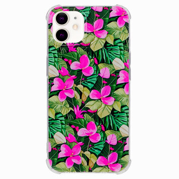 Schutzhülle mit tropischen Blättern und Blumen aus TPU mit verstärkten Ecken, Kompatibel mit iPhone 11 Schutzhülle mit tropischen Blättern und Blumen aus TPU mit verstärkten Ecken, Kompatibel mit iPhone 11