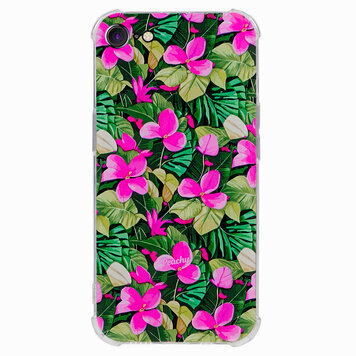 Schutzhülle mit tropischen Blättern und Blumen aus TPU mit verstärkten Ecken, Kompatibel mit iPhone 7, 8, SE 2020 und SE 2022 Schutzhülle mit tropischen Blättern und Blumen aus TPU mit verstärkten Ecken, Kompatibel mit iPhone 7, 8, SE 2020 und SE 2022