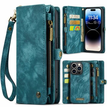 Caseme Vintage Wallet Hülle Kompatibel mit iPhone 15 Pro Max - Blau Caseme Vintage Wallet Hülle Kompatibel mit iPhone 15 Pro Max - Blau