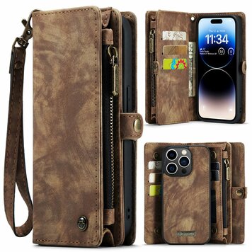 Caseme Vintage Wallet Hülle Kompatibel mit iPhone 15 Pro - braun Caseme Vintage Wallet Hülle Kompatibel mit iPhone 15 Pro - braun