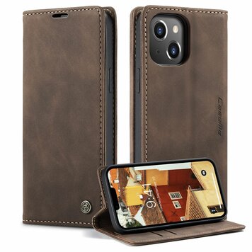 Caseme Retro Wallet Case Kompatibel mit iPhone 15 Plus - Kaffee Caseme Retro Wallet Case Kompatibel mit iPhone 15 Plus - Kaffee