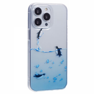 Penguin Ocean TPU-Hülle Kompatibel mit iPhone 13 Pro - transparent