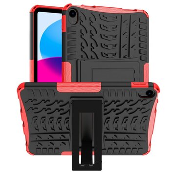 Stoßfeste Kickstand-Anti-Rutsch-Hülle mit Ständer, Kompatibel mit iPad 10. Generation 10,9 Zoll 2022 - Rot Stoßfeste Kickstand-Anti-Rutsch-Hülle mit Ständer, Kompatibel mit iPad 10. Generation 10,9 Zoll 2022 - Rot