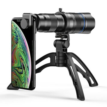 Apexel Professionelles Teleobjektiv mit 20-40-fachem Zoom, Smartphone-Kameraobjektiv mit Stativ Apexel Professionelles Teleobjektiv mit 20-40-fachem Zoom, Smartphone-Kameraobjektiv mit Stativ
