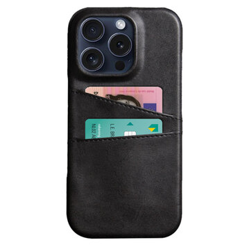 Duo Cardslot Wallet vegane Lederhülle Kompatibel mit iPhone 16 Pro - schwarz Duo Cardslot Wallet vegane Lederhülle Kompatibel mit iPhone 16 Pro - schwarz