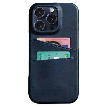 Duo Cardslot Wallet vegane Lederhülle Kompatibel mit iPhone 16 Pro Max - blau Duo Cardslot Wallet vegane Lederhülle Kompatibel mit iPhone 16 Pro Max - blau