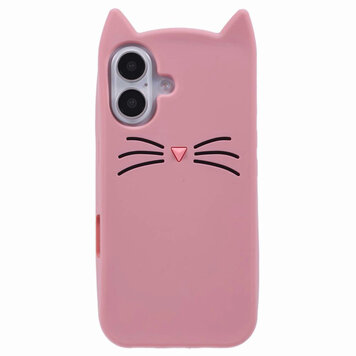 Niedliche Katzen-Silikonhülle Kompatibel mit iPhone 16 - rosa Niedliche Katzen-Silikonhülle Kompatibel mit iPhone 16 - rosa
