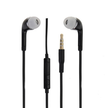 Schwarze In-Ear-Kopfhörer - Ohrhörer - Mikrofon - Knopf Schwarze In-Ear-Kopfhörer - Ohrhörer - Mikrofon - Knopf