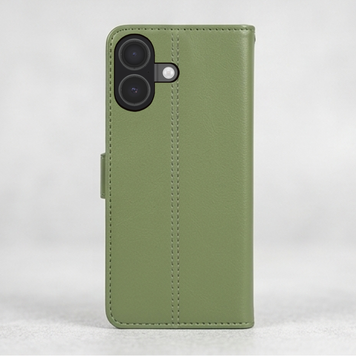 Luxus Leder Klapphülle Passend für iPhone 17 – Dunkelgrün