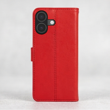 Luxus Leder Klapphülle Passend für iPhone 17 – Rot