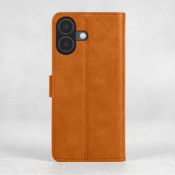 Luxus Leder Klapphülle Passend für iPhone 17 – Schwarz