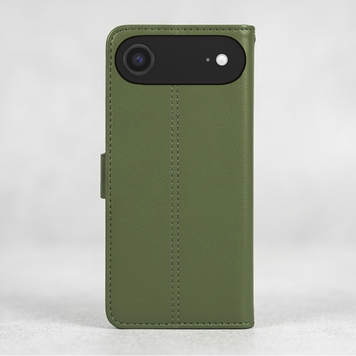 Luxus Leder Klapphülle Passend für iPhone Air (17 Air) – Dunkelgrün