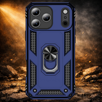 iPhone 18 Pro Hülle Blau – Stoßfeste Rugged Armor Schutzhülle mit Metall Ringhalter (Kompatibel mit iPhone 18 Pro)