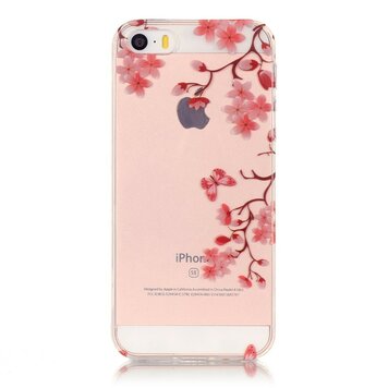 Blossom TPU Kompatibel mit iPhone 5 5s SE 2016 Hülle - Transparent - Blumenzweige - Blumen Blossom TPU Kompatibel mit iPhone 5 5s SE 2016 Hülle - Transparent - Blumenzweige - Blumen