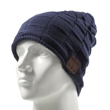 Bluetooth-Musikmütze, gestrickte blaue Musikmütze Bluetooth-Musikmütze, gestrickte blaue Musikmütze