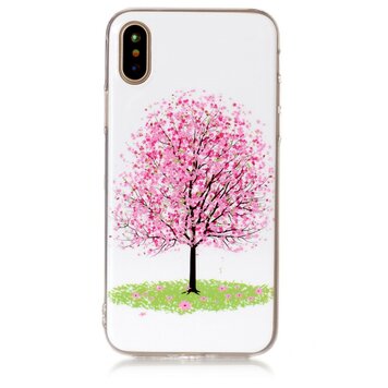 Rosa Blumenbaum Kompatibel mit iPhone X XS Hülle Blüte TPU Hülle Rosa Blumenbaum Kompatibel mit iPhone X XS Hülle Blüte TPU Hülle