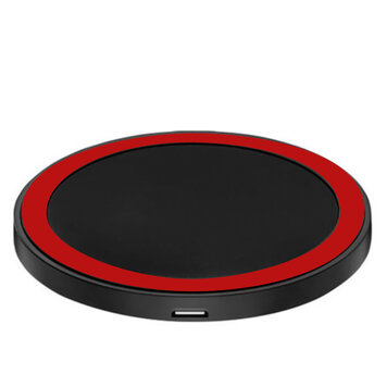 Universelles kabelloses Qi-Ladepad mit schwarzem rotem Ring Universelles kabelloses Qi-Ladepad mit schwarzem rotem Ring