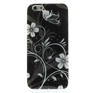 Schwarz-weisse florale TPU-Hülle Kompatibel mit iPhone 6 6s Hülle Schwarz-weisse florale TPU-Hülle Kompatibel mit iPhone 6 6s Hülle