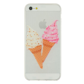 Transparente Softeis-Rosa-Weiss-Kegel Kompatibel mit iPhone 5 5s SE 2016 Hülle Eiscreme Transparente Softeis-Rosa-Weiss-Kegel Kompatibel mit iPhone 5 5s SE 2016 Hülle Eiscreme