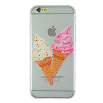 Transparente Softeis-Hülle in Rosa und Weiss, Kompatibel mit iPhone 6 und iPhone 6s Transparente Softeis-Hülle in Rosa und Weiss, Kompatibel mit iPhone 6 und iPhone 6s