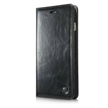 Caseme Oil Wallet Ledertasche Kompatibel mit iPhone 6 Plus 6s Plus - Bookcase Schwarz Caseme Oil Wallet Ledertasche Kompatibel mit iPhone 6 Plus 6s Plus - Bookcase Schwarz