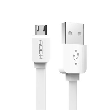 Rock USB-auf-Micro-USB-Kabel 1 Meter - Ladekabel Flat White Android
