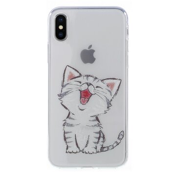 Transparente Schutzhülle Katze Kompatibel mit iPhone X XS Hülle - Weiss Grau Transparent Transparente Schutzhülle Katze Kompatibel mit iPhone X XS Hülle - Weiss Grau Transparent