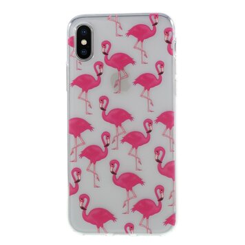 Rosa Flamingos TPU-Hülle Kompatibel mit iPhone X XS Hülle - Transparent Rosa Flamingos TPU-Hülle Kompatibel mit iPhone X XS Hülle - Transparent