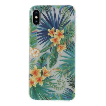 Tropische Blätter Blumen Hülle Kompatibel mit iPhone X XS - Transparent Tropische Blätter Blumen Hülle Kompatibel mit iPhone X XS - Transparent