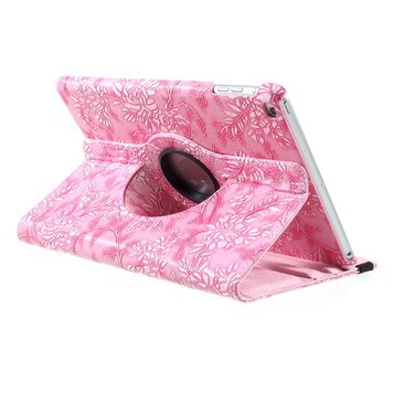 Florale Drehhülle Kompatibel mit iPad 2017 2018 - Pink Florale Drehhülle Kompatibel mit iPad 2017 2018 - Pink