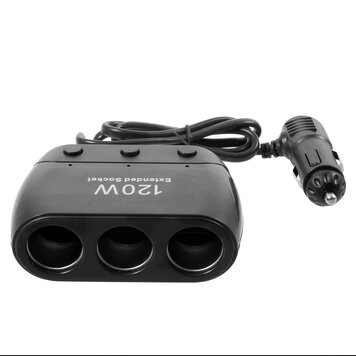 Zigarettenanzünder-Splitter HUB 120W - Schwarz Zigarettenanzünder-Splitter HUB 120W - Schwarz