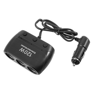 Zigarettenanzünder-Splitter HUB 120W - Schwarz