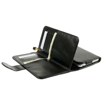 Universal-Brieftaschen-Kartenetui aus Leder, Bücherregal - Schwarz Universal-Brieftaschen-Kartenetui aus Leder, Bücherregal - Schwarz