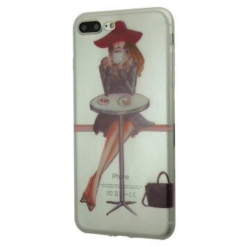 Coffee Girl City Café Hülle TPU Kompatibel mit iPhone 7 Plus 8 Plus - Transparent Coffee Girl City Café Hülle TPU Kompatibel mit iPhone 7 Plus 8 Plus - Transparent