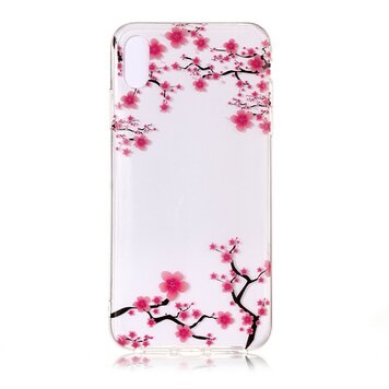 Transparente TPU-Hülle mit Blütenzweigen, Kompatibel mit iPhone XR - Rosa Transparente TPU-Hülle mit Blütenzweigen, Kompatibel mit iPhone XR - Rosa
