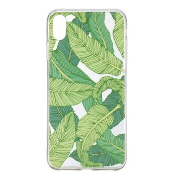 Transparente TPU-Hülle mit Blättern, Kompatibel mit iPhone XR - Grün Transparente TPU-Hülle mit Blättern, Kompatibel mit iPhone XR - Grün
