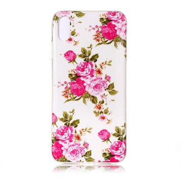 Glow In The Dark TPU Rose Case Kompatibel mit iPhone XR - Weiss Rosa Glow In The Dark TPU Rose Case Kompatibel mit iPhone XR - Weiss Rosa